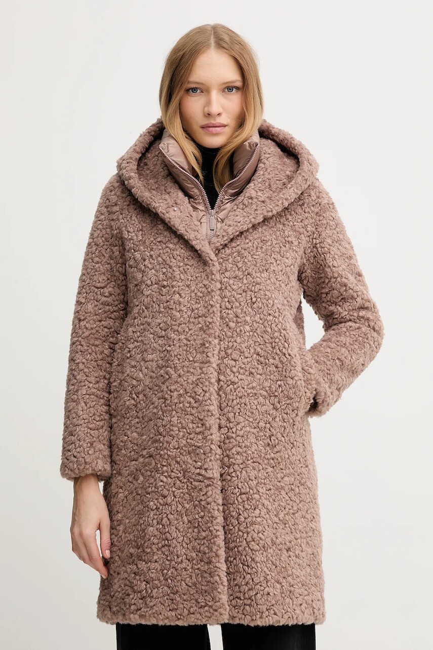 Bunda Bomboogie hnedá farba, prechodná, oversize, CW7658TSFC5