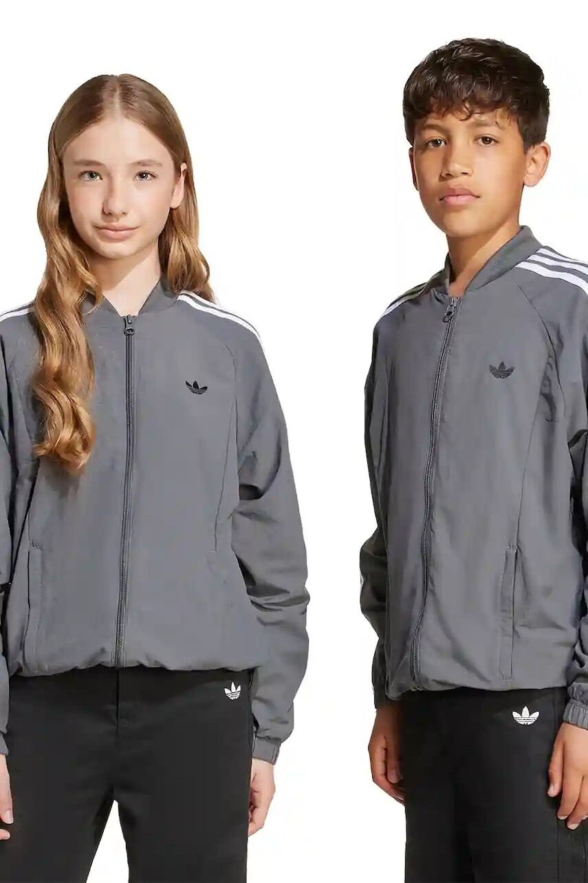Detská mikina adidas Originals šedá farba, vzorovaná, JX3882