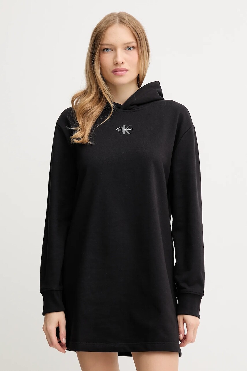 Šaty Calvin Klein Jeans čierna farba, mini, oversize, LV047D229G