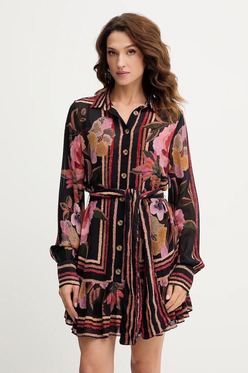 Šaty Farm Rio čierna farba, mini, rovný strih, 340071