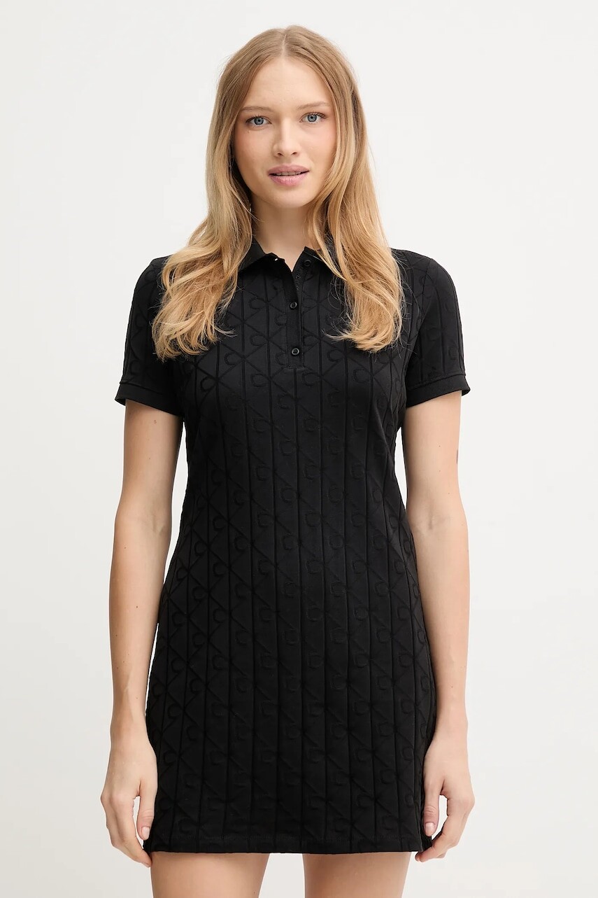 Bavlnené šaty Calvin Klein Jeans čierna farba, mini, priliehavé, LV044D208G