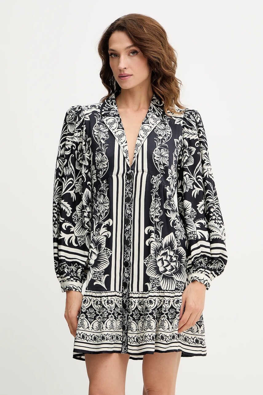 Šaty Farm Rio čierna farba, mini, rovný strih, 340564