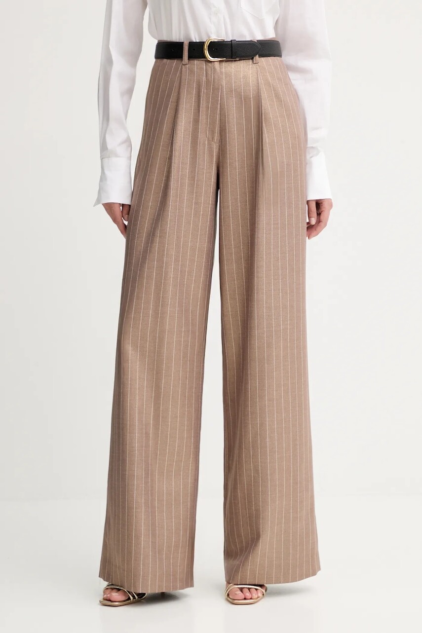 Nohavice Fracomina béžová farba, široké, vysoký pás, FS25WV3006W479T4