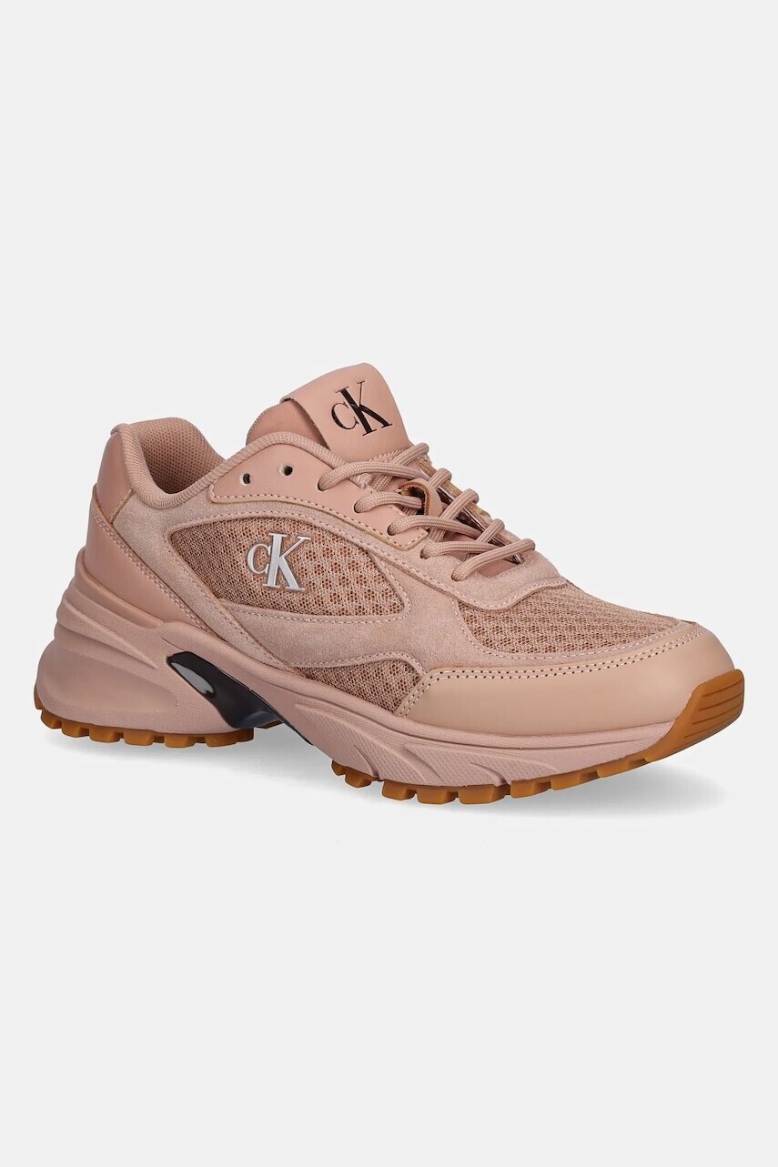 Tenisky Calvin Klein HIKE RUNNER MESH MIX CK béžová farba, YW0YW01994