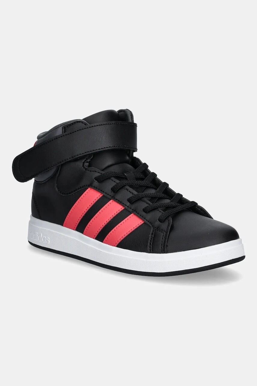 Detské tenisky adidas GRAND COURT MID čierna farba, JR0801