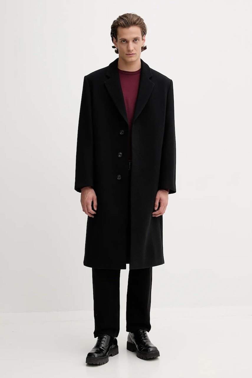 Kabát HUGO čierna farba, 50549854