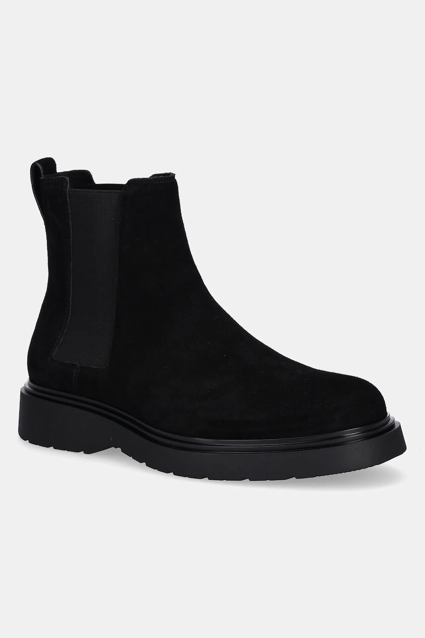 Kožené topánky chelsea Calvin Klein COMBAT ESS CHELSEA BOOT SU čierna farba, YM0YM01372