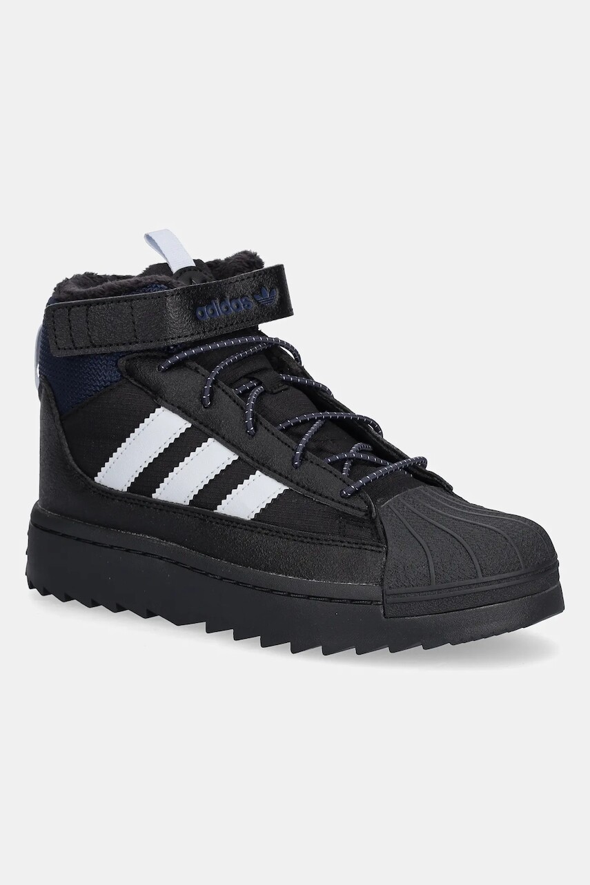 Detské zimné topánky adidas Originals SUPERSTAR WINTER TREK čierna farba, JQ0344