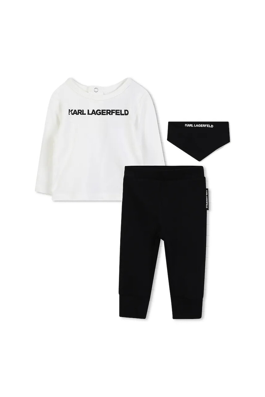 Detská bavlnená súprava Karl Lagerfeld 3-pak čierna farba, Z30669