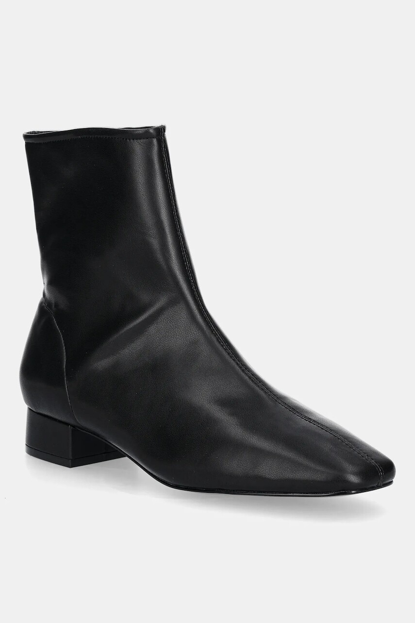 Členkové topánky Aldo KATRINA čierna farba, na plochom podpätku, 14146998