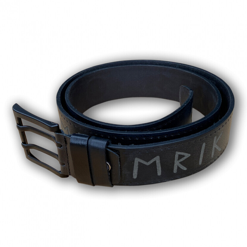 Opasok kožený Erik and Sons Tyso - čierny-sivý, 100