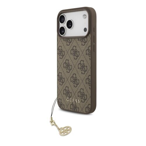 Guess 4G Charm Zadní Kryt pro iPhone 17 Pro Max Tone on Tone Brown