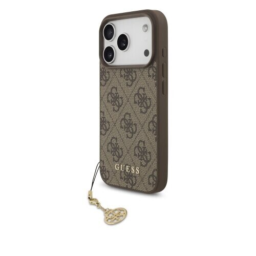 Guess 4G Charm Zadní Kryt pro iPhone 17 Pro Tone on Tone Brown