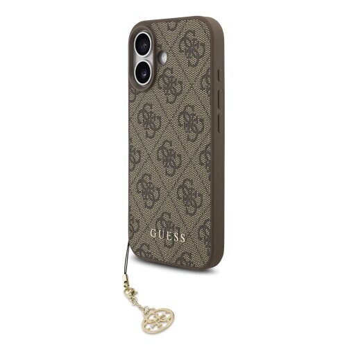 Guess 4G Charm Zadní Kryt pro iPhone 17 Tone on Tone Brown