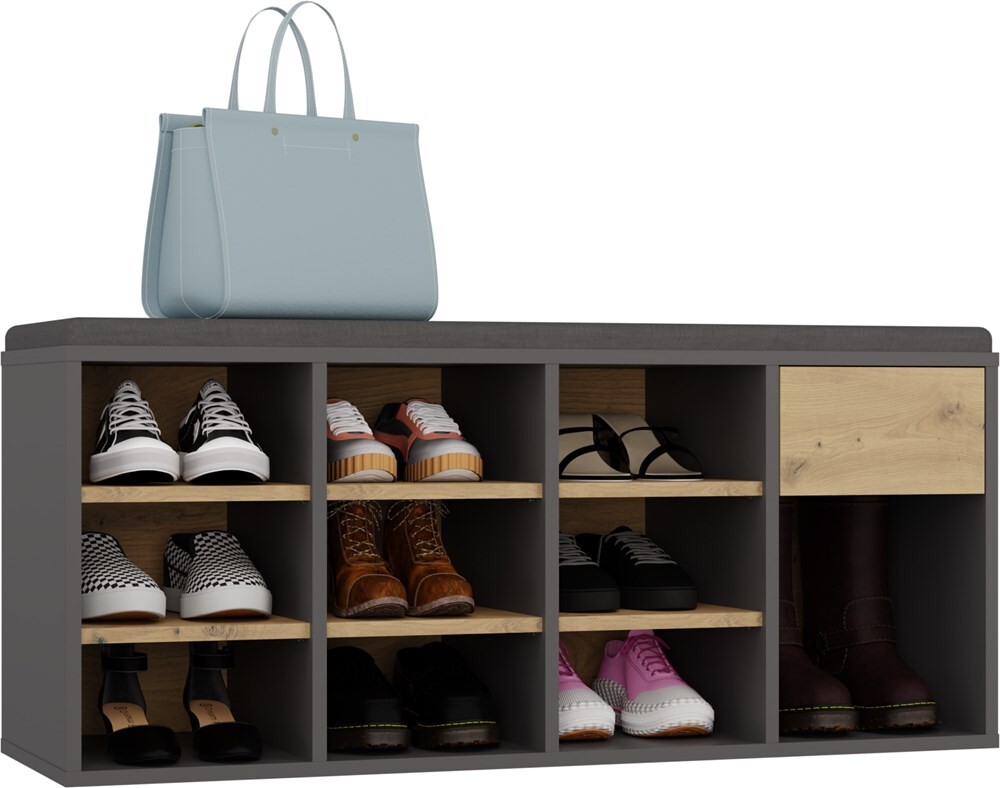 Botník TALLIN antracitový/dub artisan