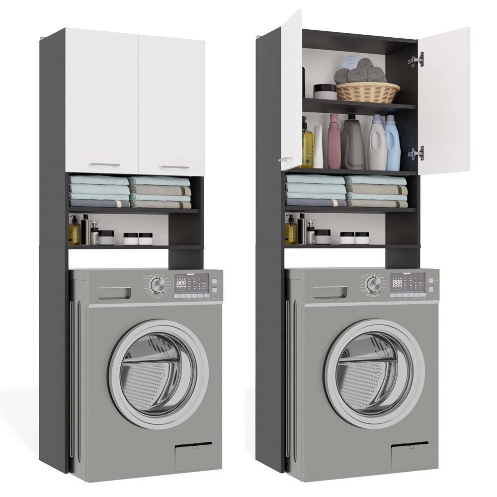 Koupelnová skříňka nad pračku POLA DK bílá/antracitová