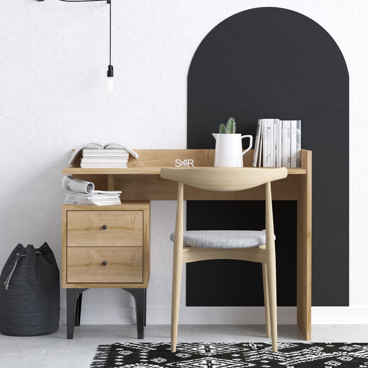 Psací stůl PUUK se skříňkou dubový