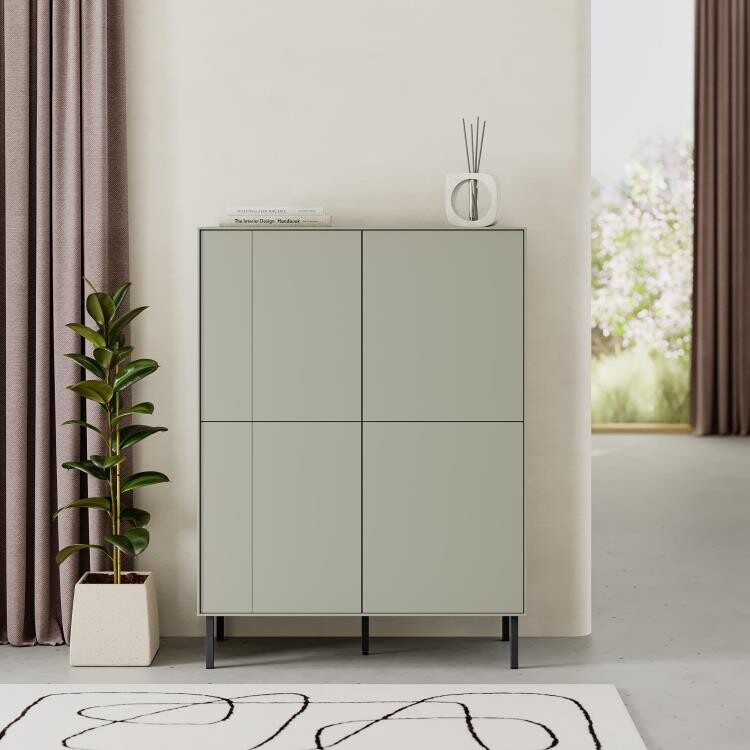 Vysoká komoda Houseland Vena sivozelená