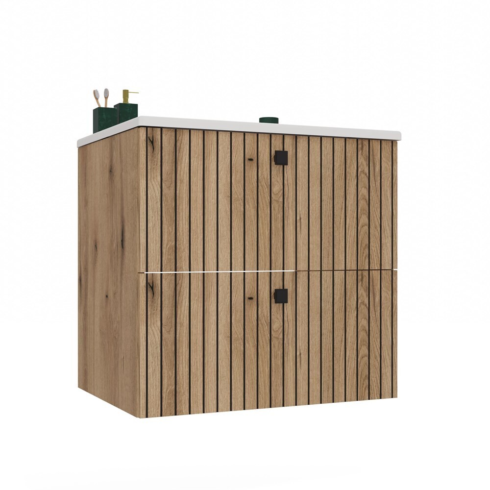 Závěsná skříňka s umyvadlem TIGO 2S 60 cm dub evoke