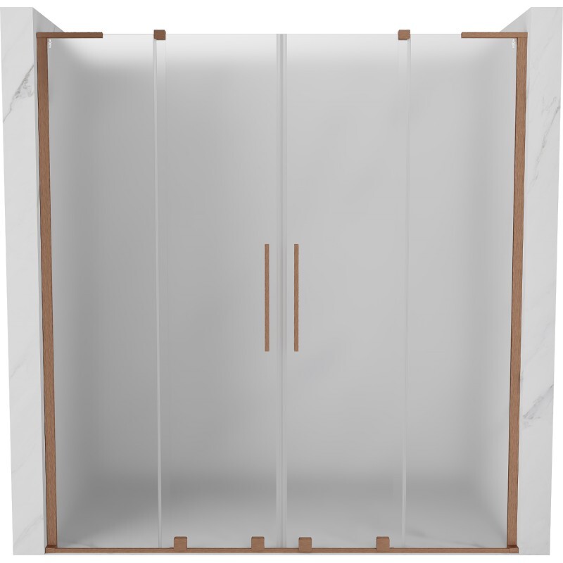 MEXEN/S - Velar L Duo posuvné sprchové dvere 180, dekor, meď kartáčovaná 871-180-003-32-65