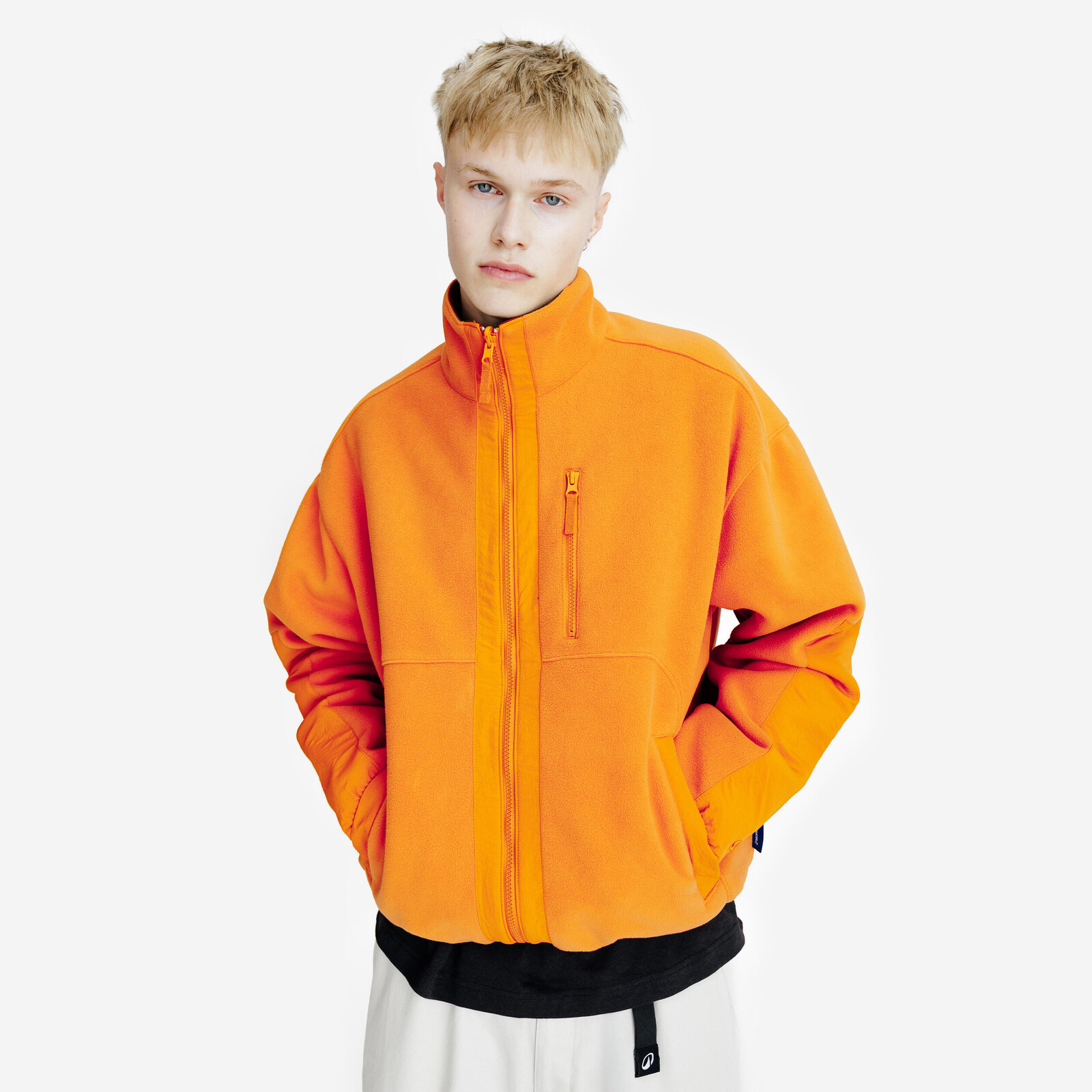 Pánska obojstranná flísová bunda oranžová