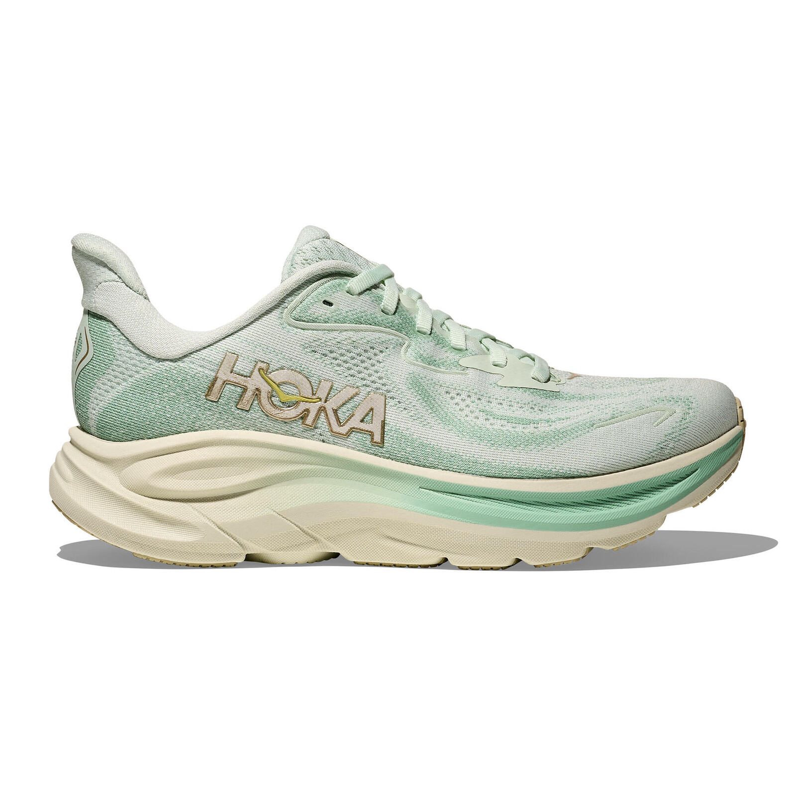 HOKA Clifton 10 dámska bežecká obuv zeleno-béžová
