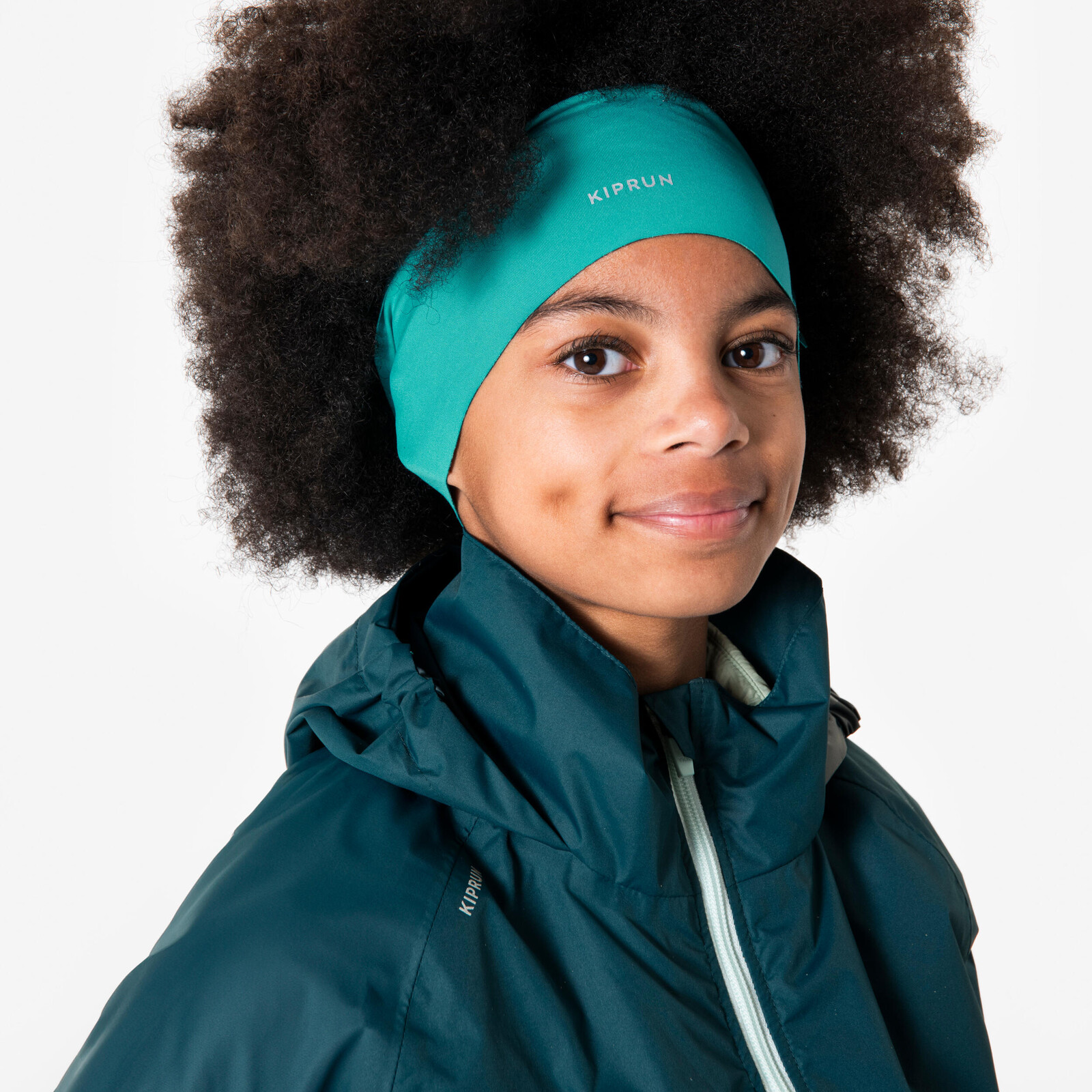 Detská bežecká čelenka Dry+ priedušná modro-zelená
