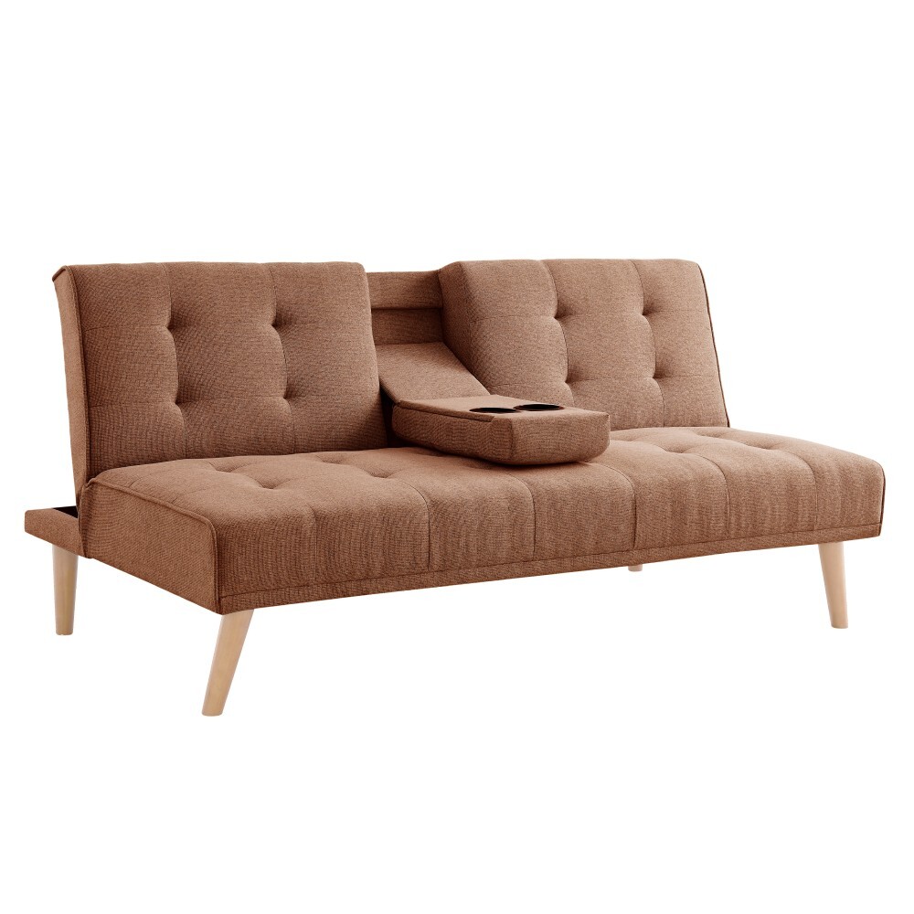 KONDELA Babet rozkladacia pohovka hnedá / buk