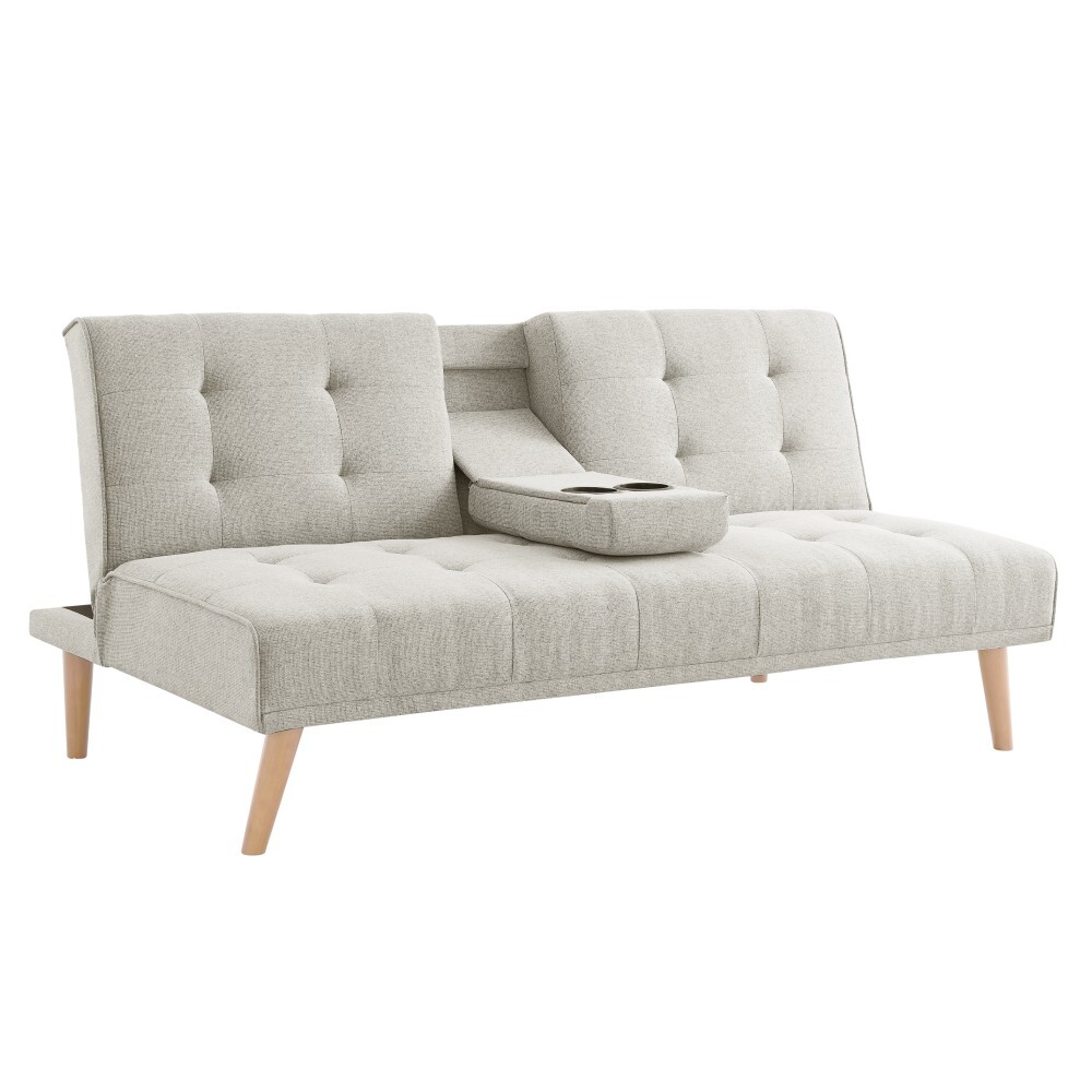 KONDELA Babet rozkladacia pohovka béžová / buk