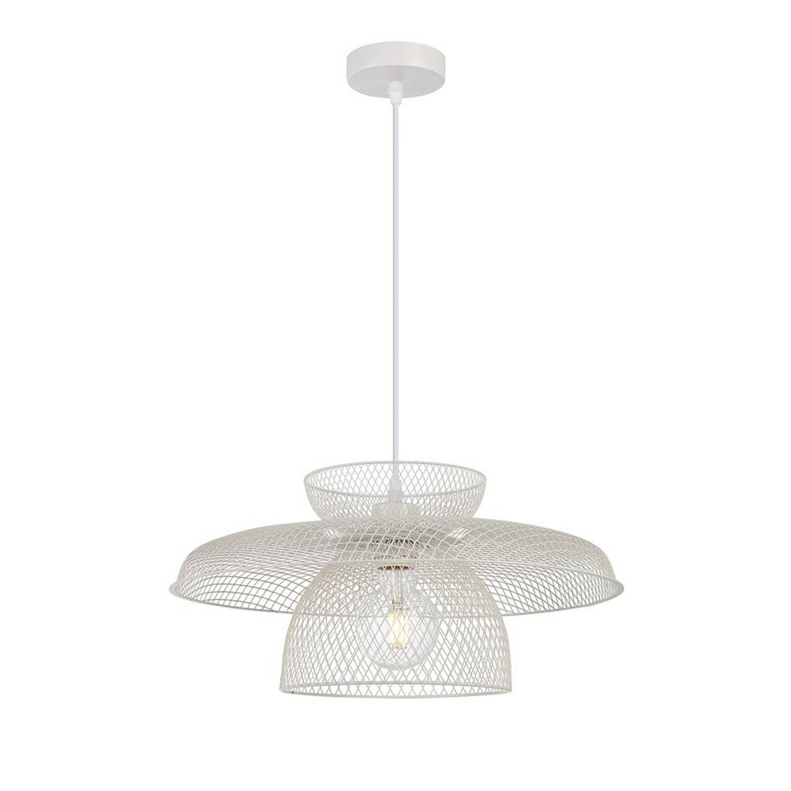 Závesné svietidlo Maronti, biele, Ø 43 cm, kov