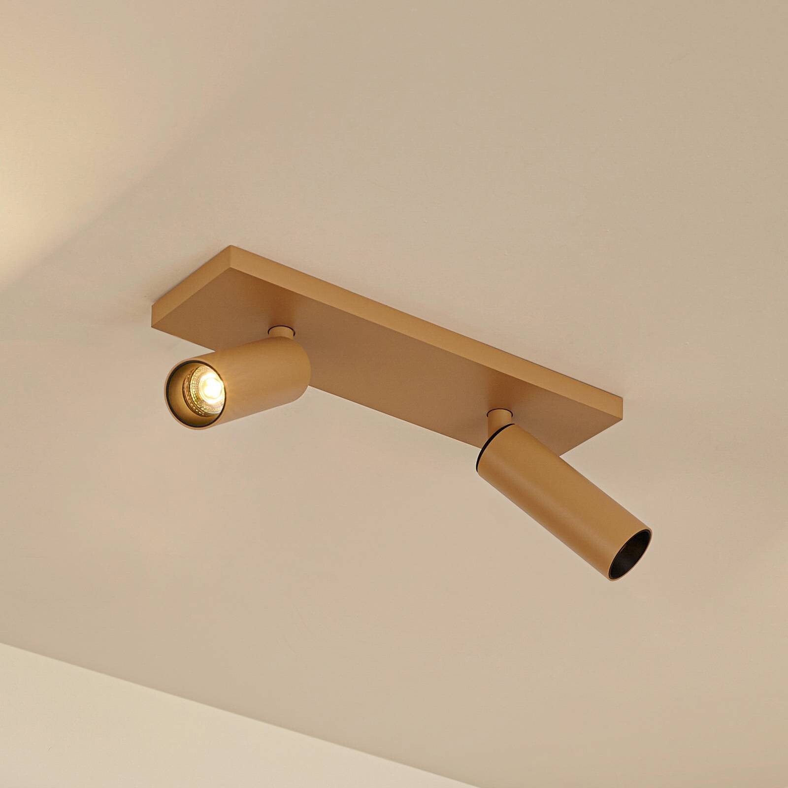 Arcchio Stropné bodové svetlá Brinja Slim, hnedé, 2-pl., GU10 MR11