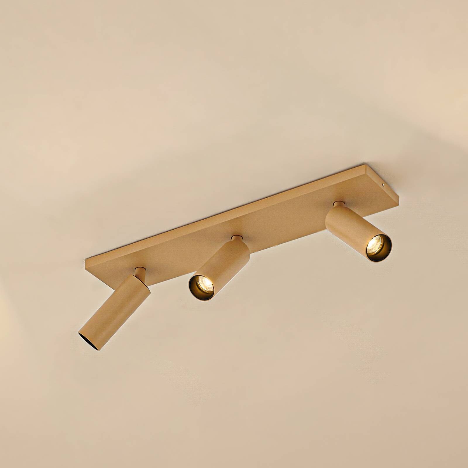 Arcchio stropné bodové svetlá Brinja Slim, hnedé, 3-pl., GU10 MR11