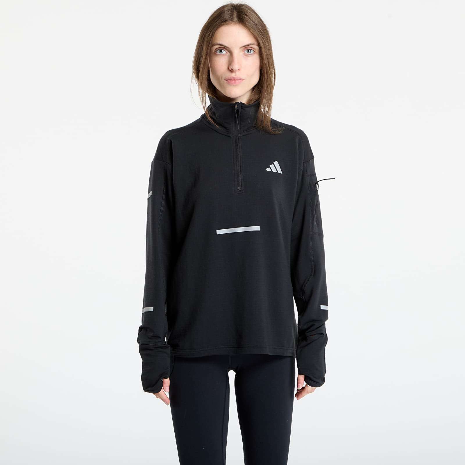 Mikina adidas Adi365 Running CLIMAWARM+ Half-Zip Black L