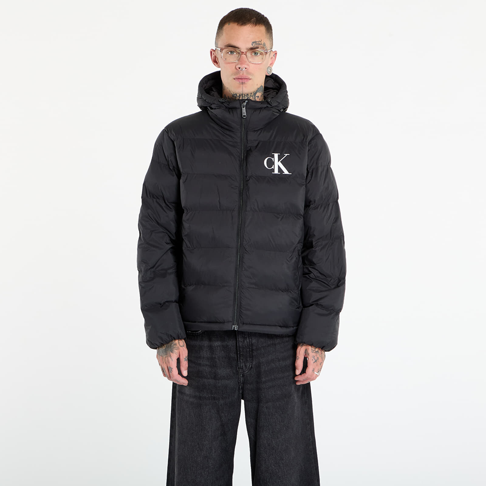 Bunda Calvin Klein Jeans Ls Nylon Monogram Pu Jacket Black L