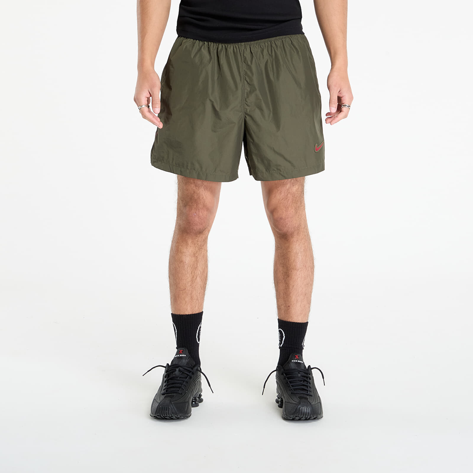 Nike x NOCTA Cardinal Nylon Shorts Cargo Khaki/ Smoke Grey/ Team Red L