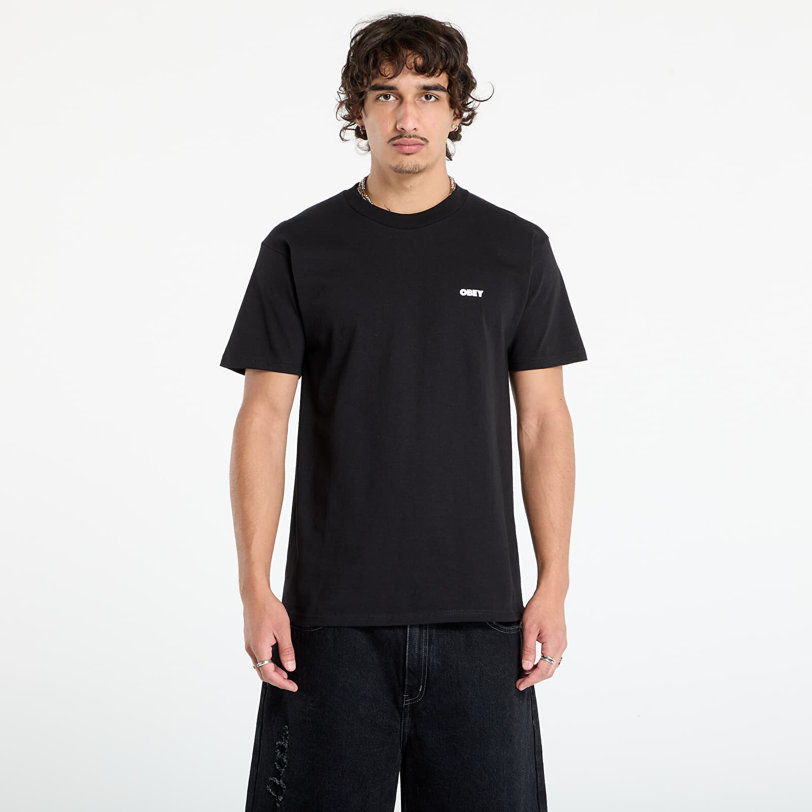 Tričko OBEY Art Studio Flowers Tee Black L