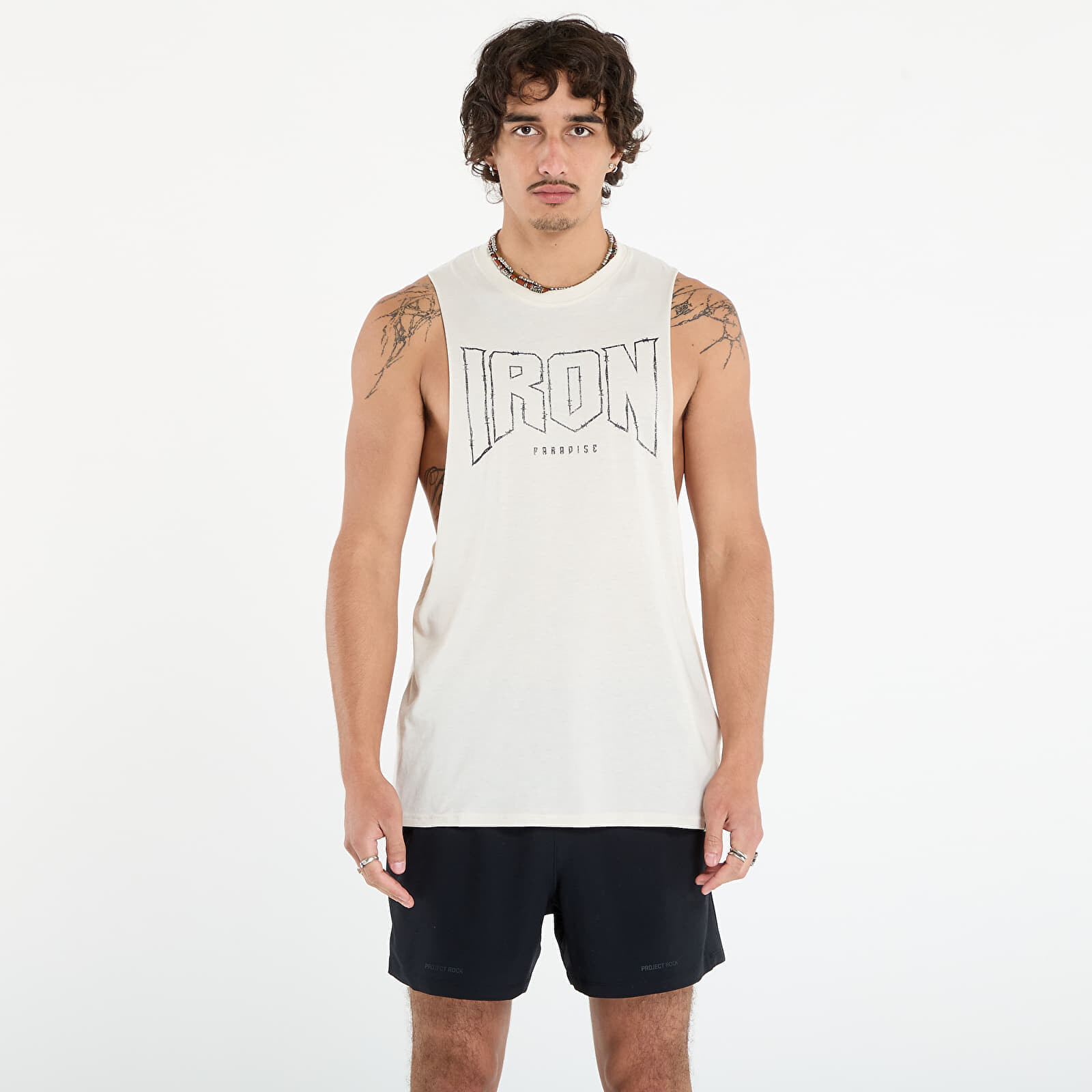 Under Armour Project Rock Tank Beige L