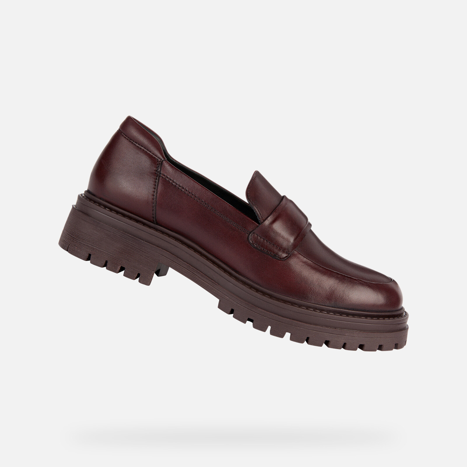 Burgundy women's loafers Geox Iridea - Women's