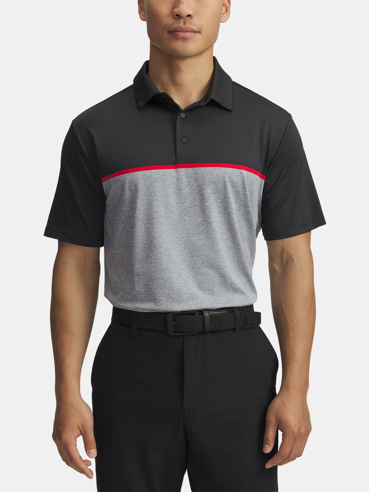 Men's T-shirt Under Armour UA Plyoff 3.0 Stripe Polo LB-BLK - Men