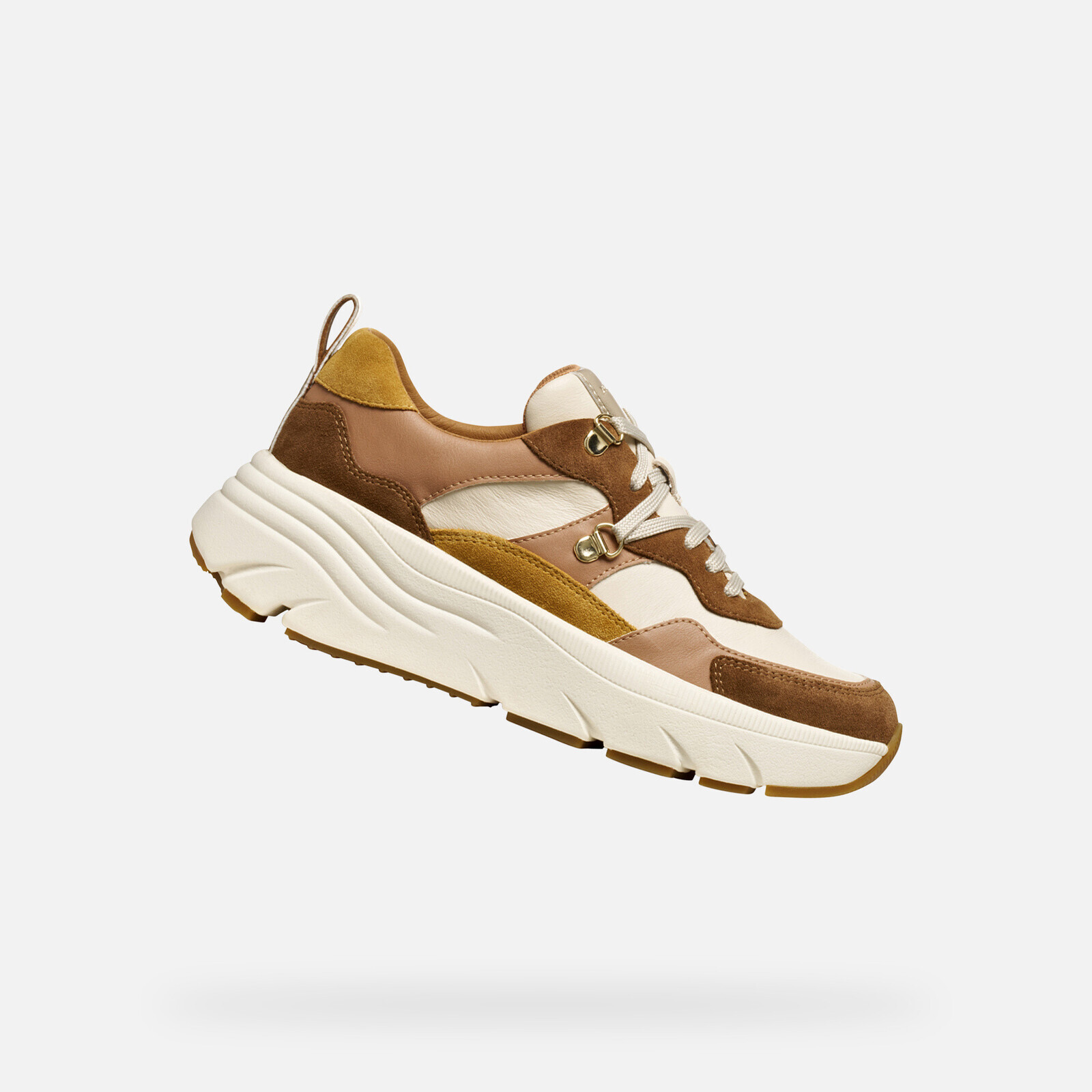 Light brown women's sneakers Geox Diamanta - Women's