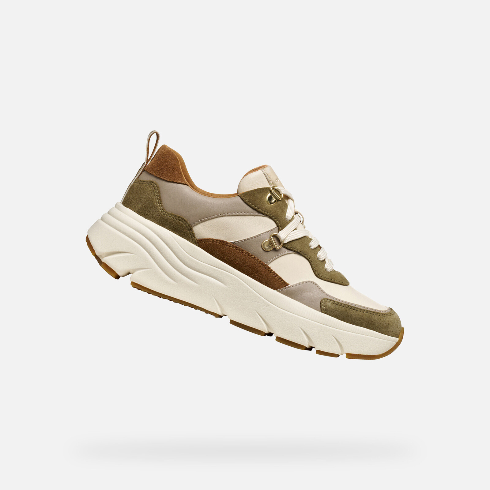 Khaki women's sneakers Geox Diamanta - Women's