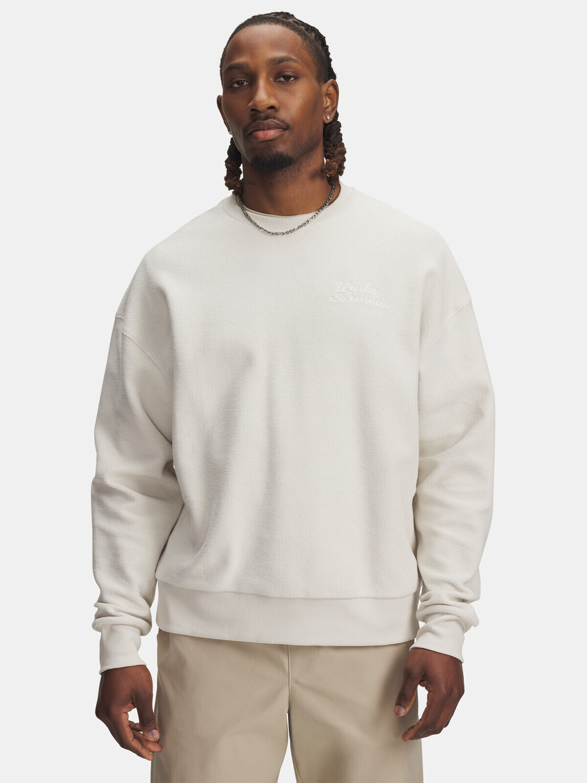 Men's sweatshirt Under Armour UA Icon Rev Terry Crew-WHT - Men's
