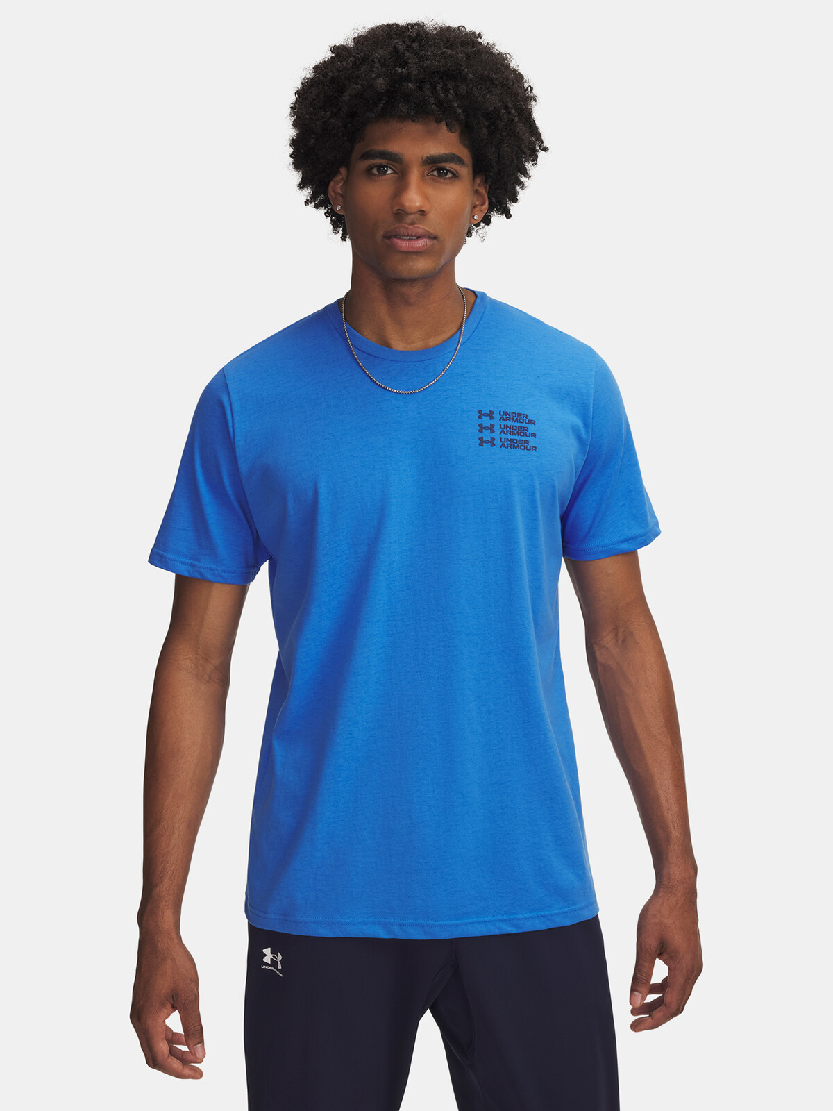 Men's T-shirt Under Armour UA TRIPLE STACK LC LOGO SS-BLU - Men's