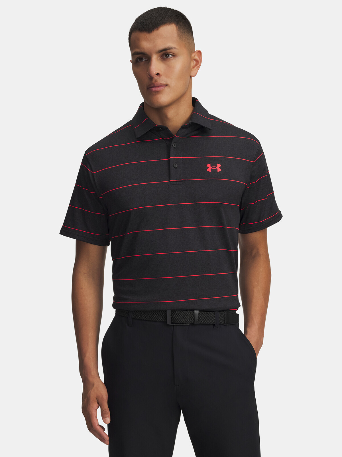 Men's T-shirt Under Armour UA Playoff 3.0 Stripe Polo-BLK - Men