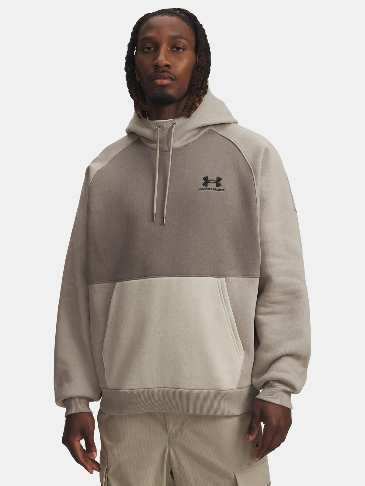 Men's sweatshirt Under Armour UA Icon HW Colorblocked Hdy-BRN - Men's