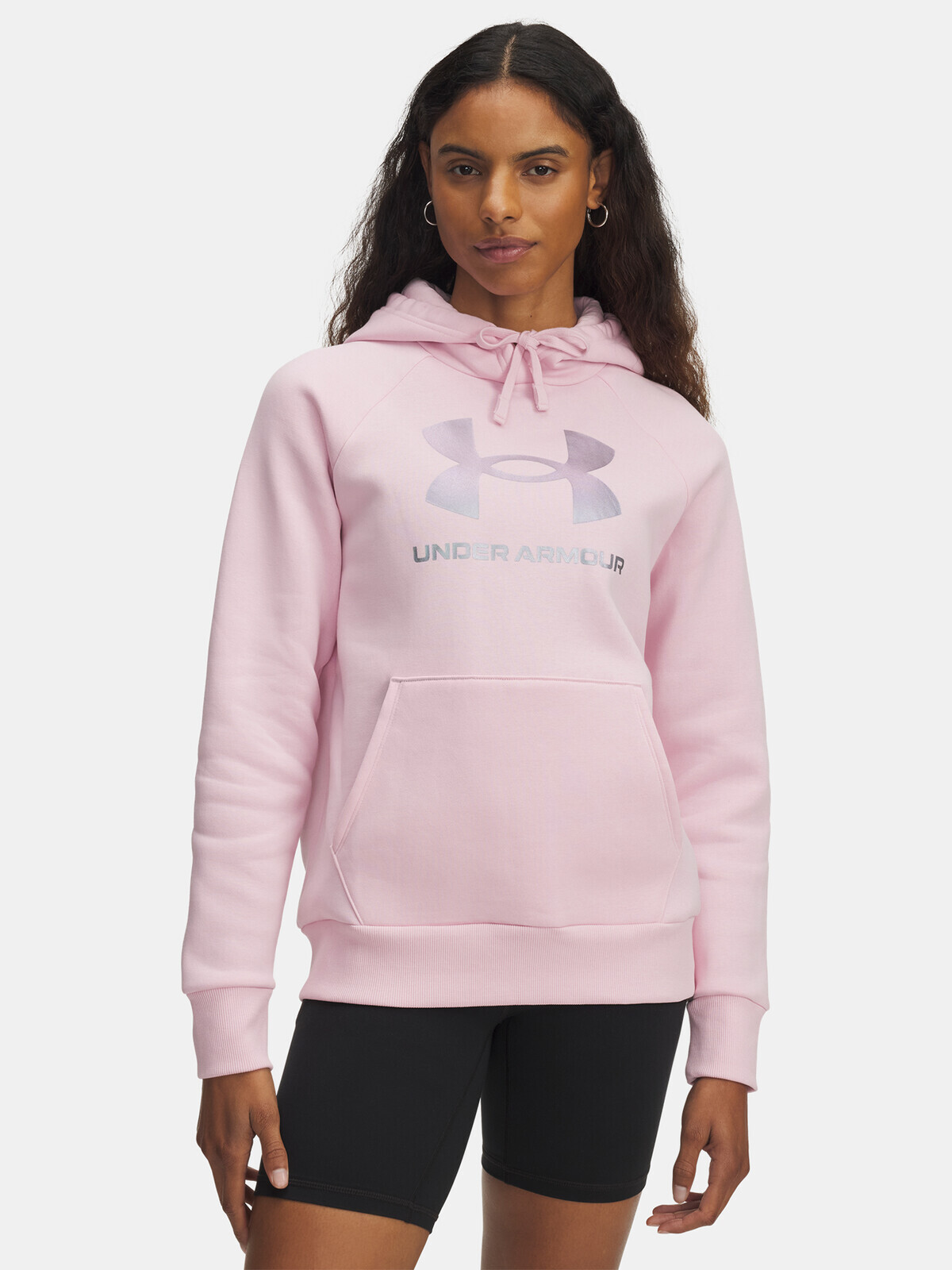 Women's sweatshirt Under Armour UA Rival Flc Shimmer Hdy-PNK - Women's