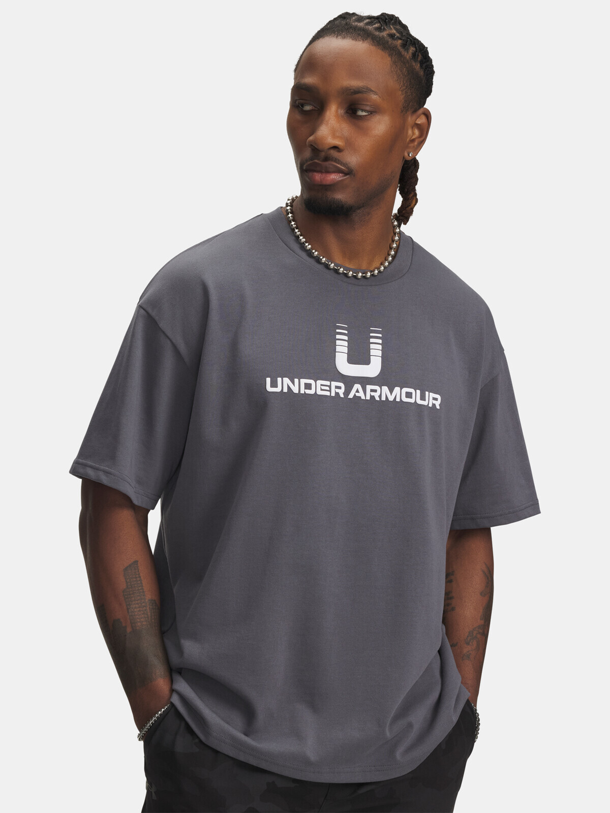 Men's T-shirt Under Armour UA HWT U LOGO SS-GRY - Men's