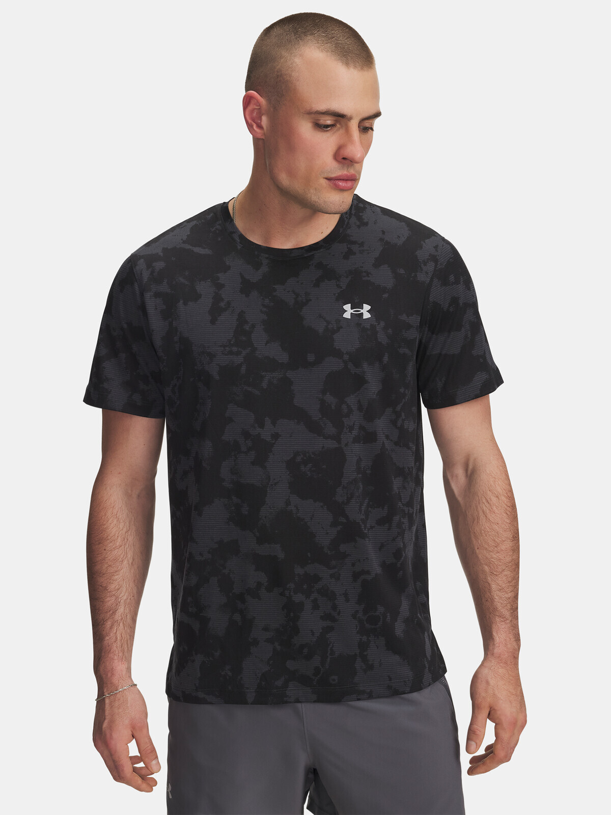 Men's T-shirt Under Armour UA Launch Printed SS-GRY - Men's