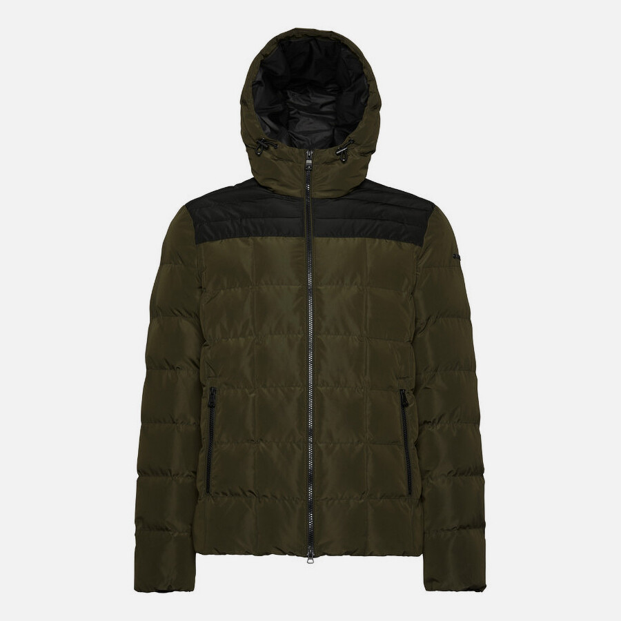 Dark green men's jacket Geox Magnete Hoojkt - Men