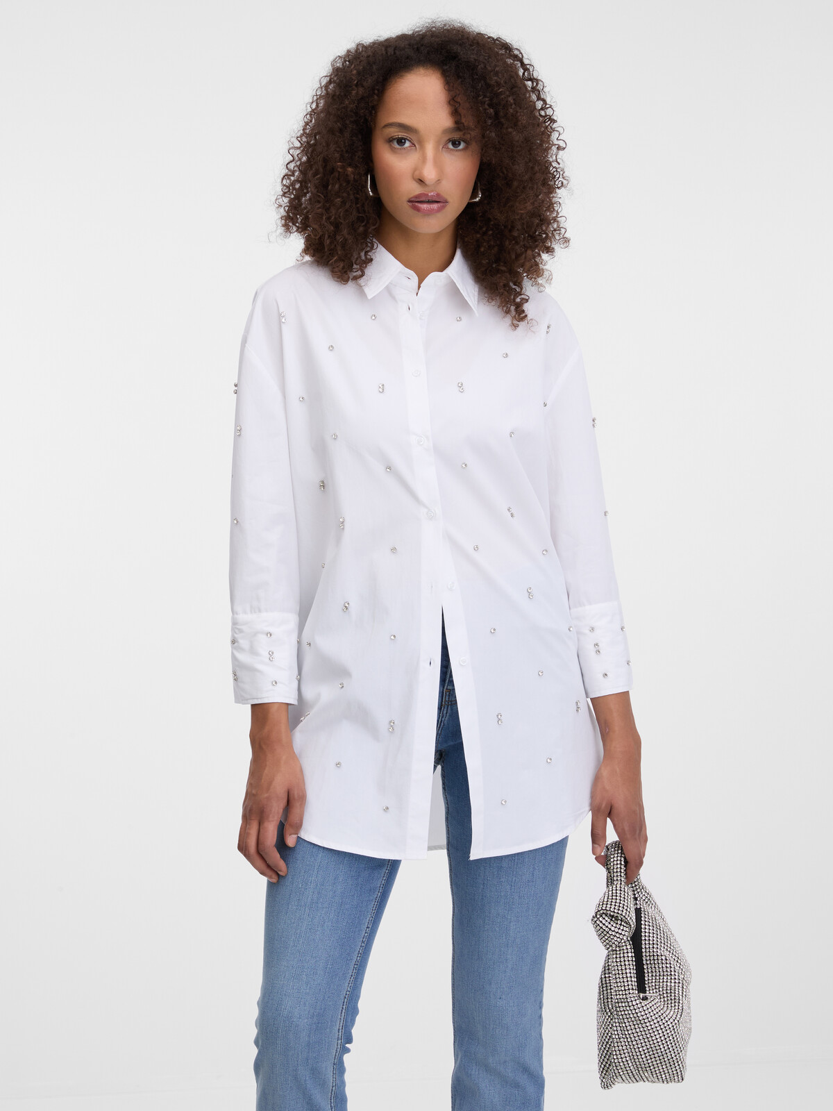 White women's shirt with stones ORSAY - Women's